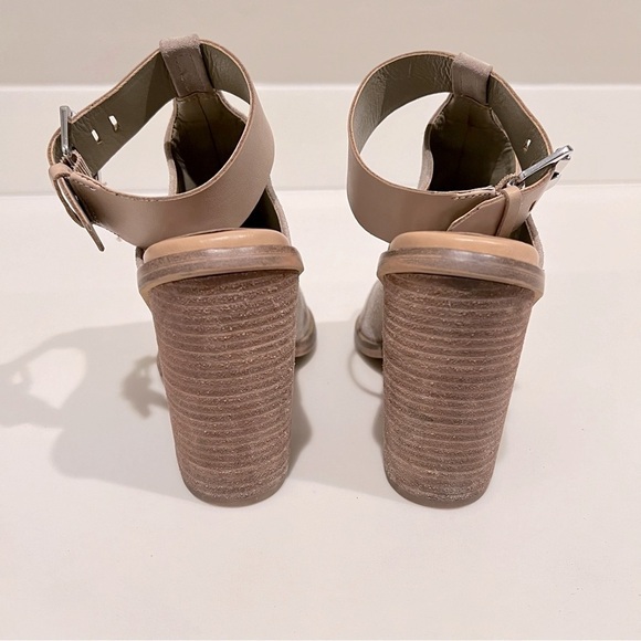 Marc Fisher Milvashi slingback suede sandals, 4.5” chunky heel, beige,sz 8.5 - Picture 10 of 12